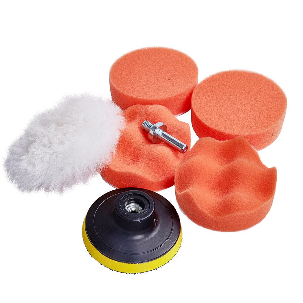 7pcs Car Polishing Pad Kit For Car polish Tool 3" Buffer Pad Set Waxing Buffing Pad Drill Set Polishing Wash Brush