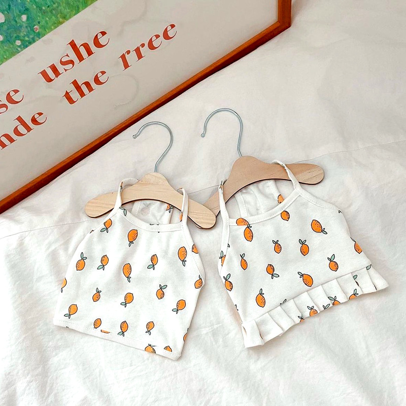 Summer Dog Clothes 2 Styles Orange Print Pet Dog Dresses Vests for Small Dogs Chihuahua Puppy Clothes Life Vest Suit for Cat