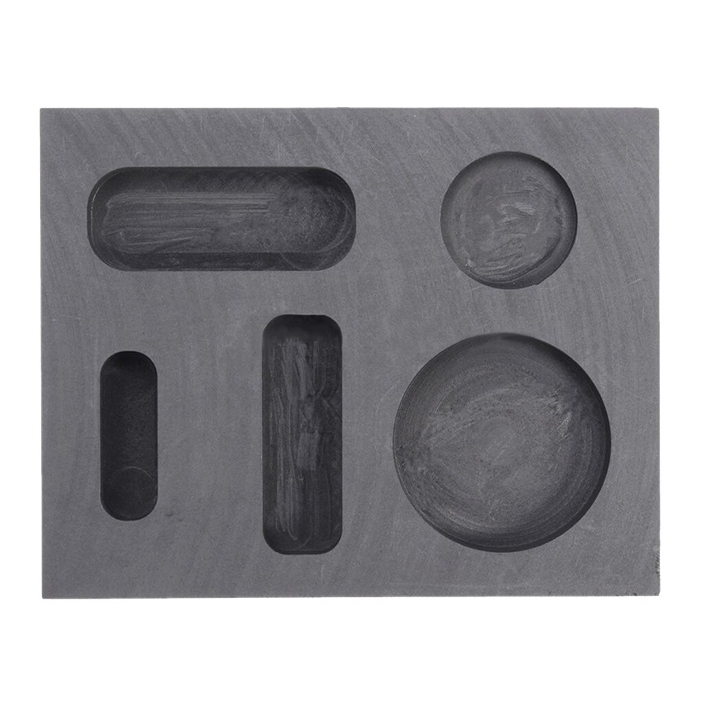 Gold Silver Precious Metal Smelting Ingot Mold High Purity Graphite Mould: 5 Slots