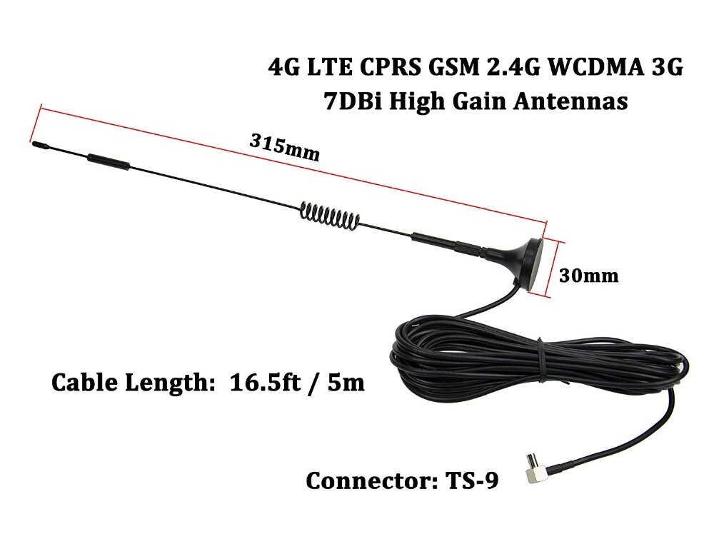 Sierra Wireless Hotspot Móvel Elevar AT&T 4g antena externa & cabo adaptador de antena de 5dbi