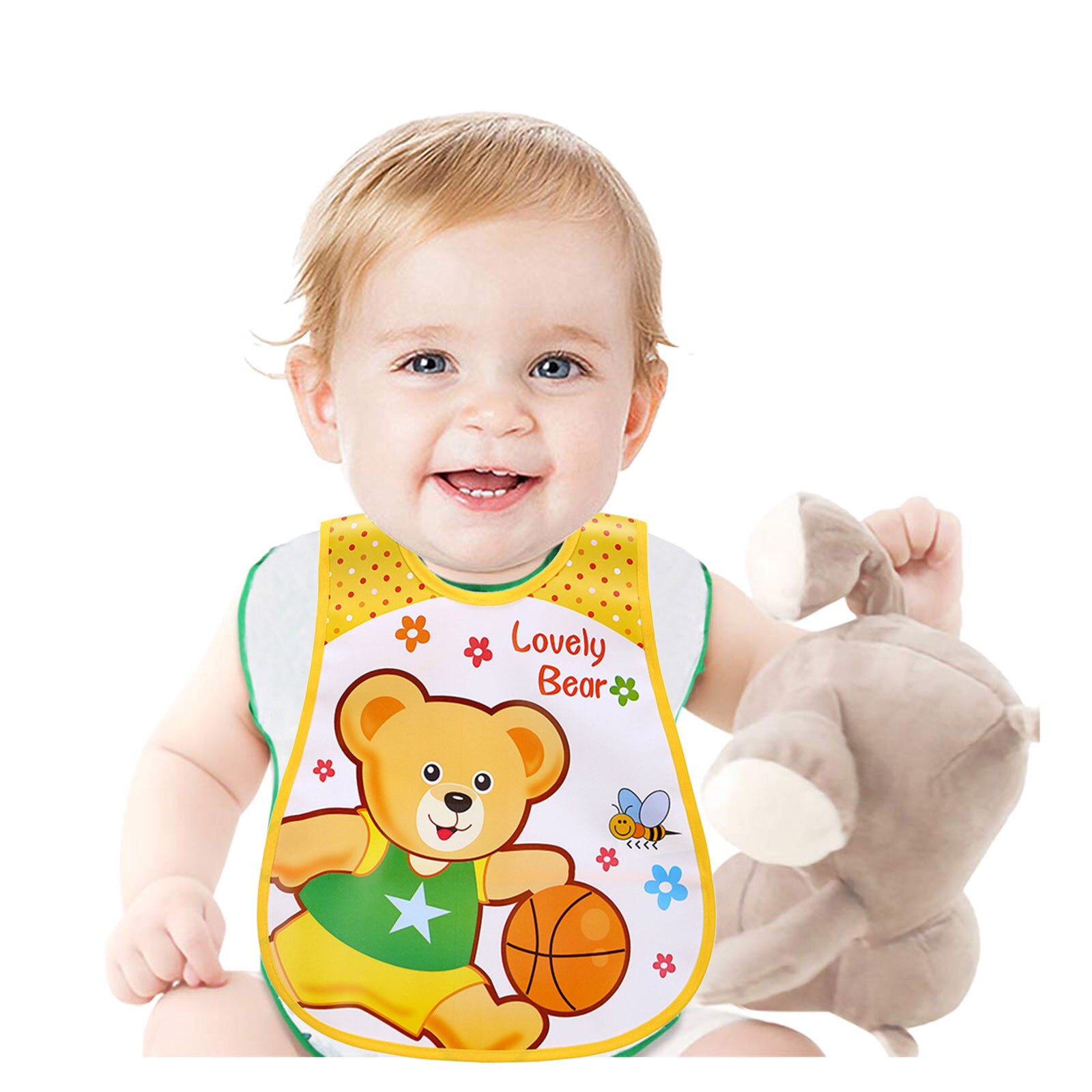 Kleinkind Baby Junge Lätzchen Wasserdicht Ärmellose Karikatur Lätzchen Kleinkind freundlicher Jungen Mädchen Karikatur Wasserdichte Fütterung Schürze Lätzchen Kittel