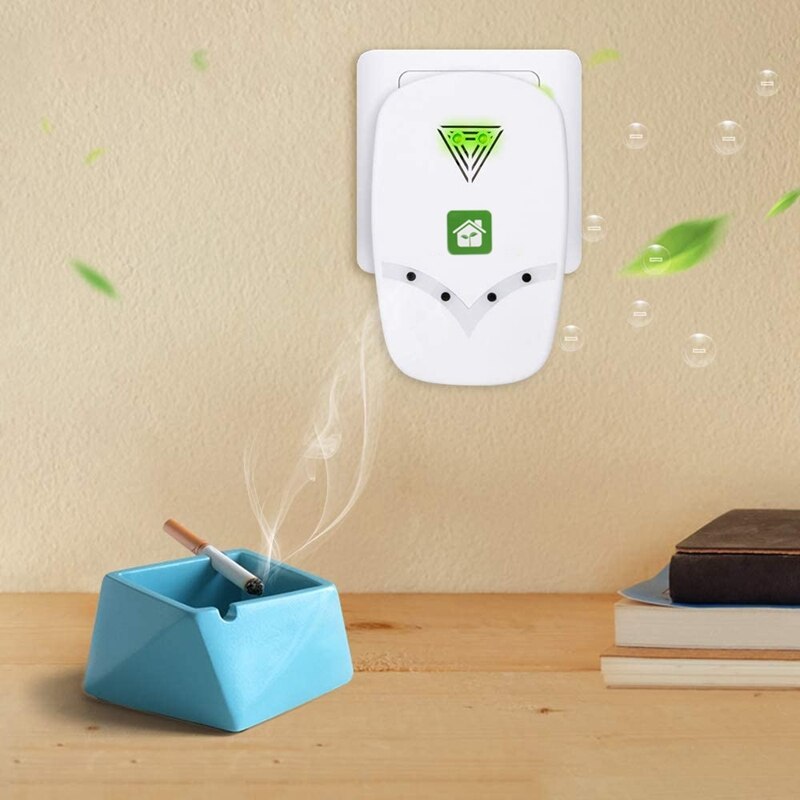 Purificador de aire enchufable generador de iones negativos Mini purificador de humo para el espacio pequeño, ambientador elimina el olor