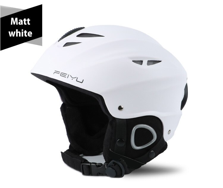 Ski Helmet Integrally-molded Adult Snowboard Helmet Men Women Skating/Skateboard Winter Sports Safety Helmets: Matt white / M