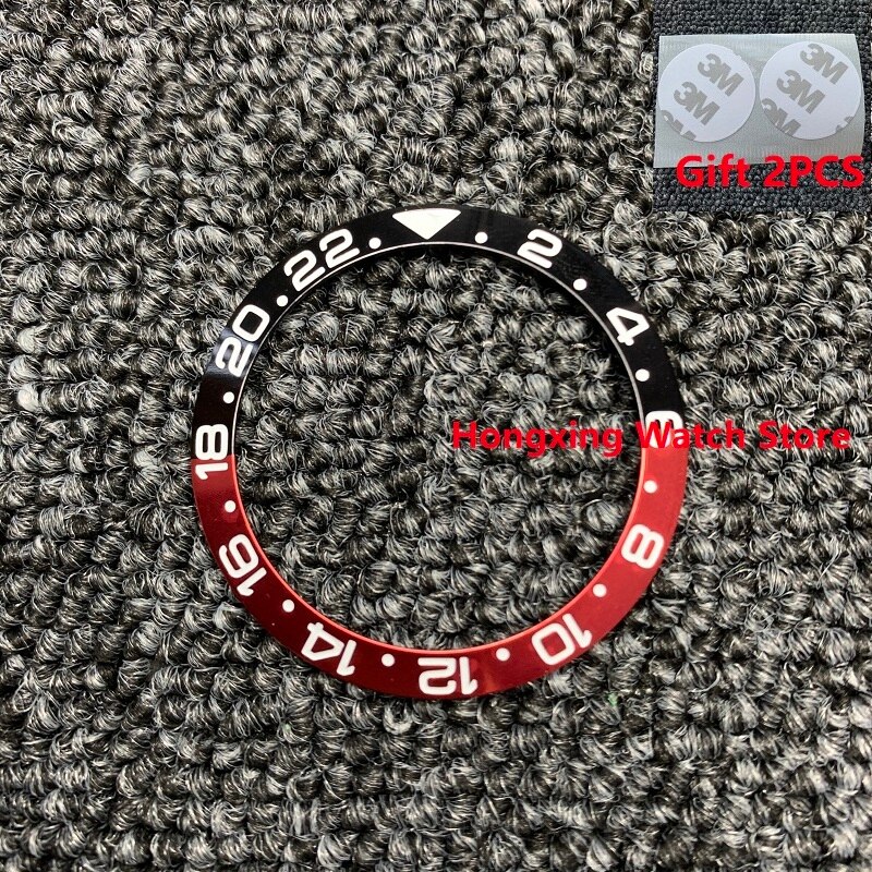 38mm Uhr Ring Keramik Lünette Einsatz Ring für GMT Uhr 40mm Gehäbenutzen Uhr Zubehör Innen durchmesser 30,8mm 2 stücke Band): 7 Aluminium