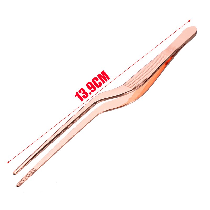 13.9 Cm Rvs Chef Plating Tweezer Tang Rose Gold Professionele Keuken Gereedschap