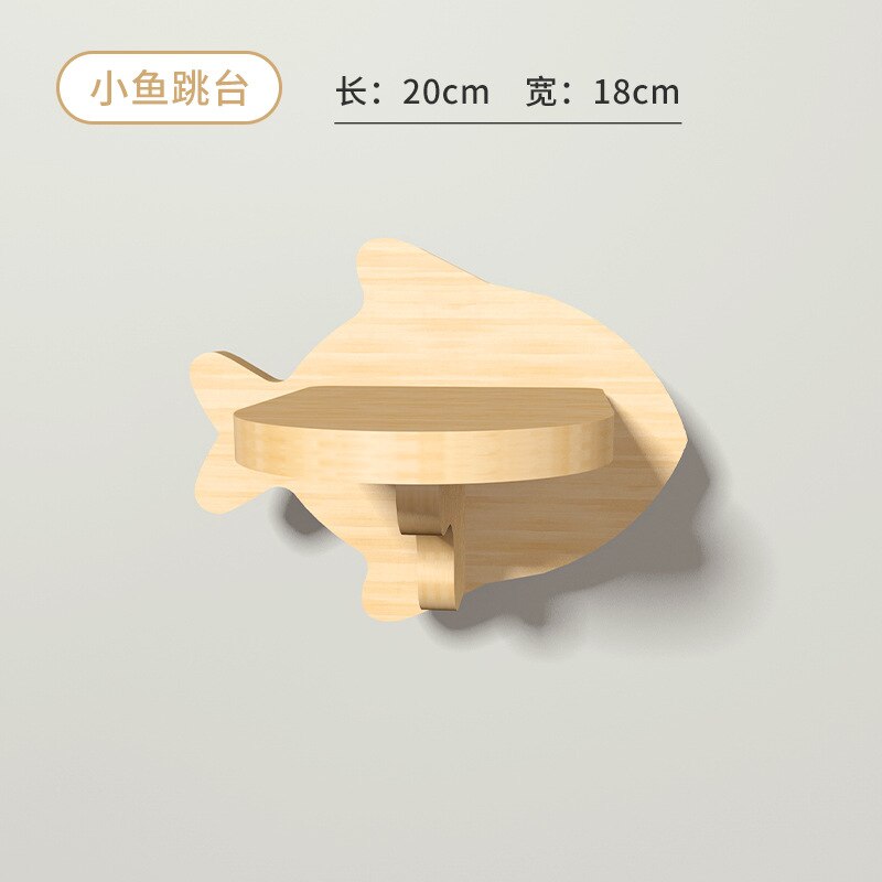 Wall Mounted Cat Climbing Frame Cat Tree Solid Wood Cat Jumping Platform Wall DIY Pet Furniture Kitten Springboard Various Size: A