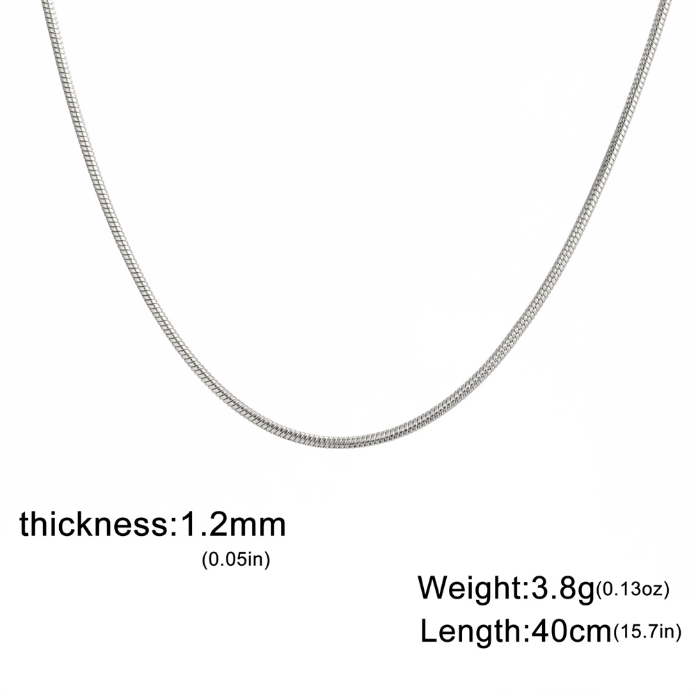 My Shape Collar de cadena de serpiente redonda para hombres y mujeres, Gargantilla de cadena de eslabones de acero inoxidable, 0,9mm, 1,2mm, 2mm, de joyería de