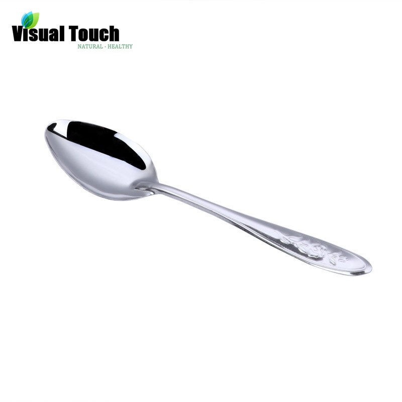 Visual Touch Kitchen Soup Spoon Stainless Steel Spoon Handle Flatware Ice Cream Tools Kitchen Gadget Eco Friendly
