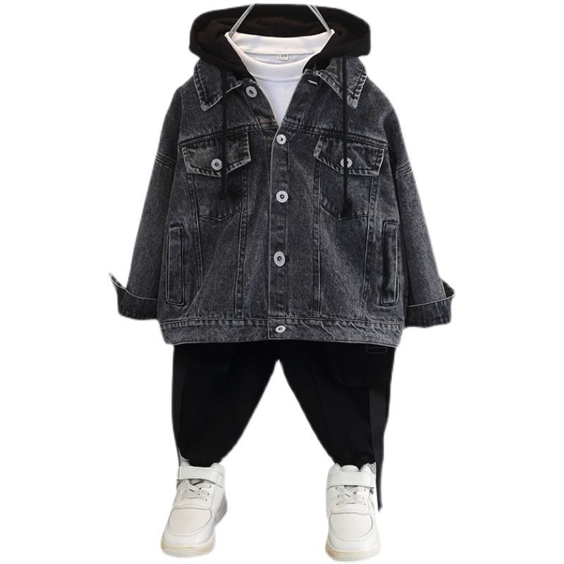Boy Denim Jackets kids jeans coat Children hooded Outerwear clothing Spring Autumn boy hooded sport Clothes For 3-12T kids