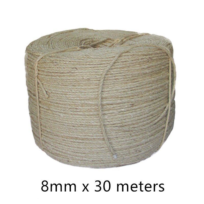 Sisalköysi kissa raapiminen kotitekoinen käsintehty sisal kiipeilyteline kissan raapimislauta kissan puu perusväri 6/8mm paksu: Valkoinen 8 mmx 30m