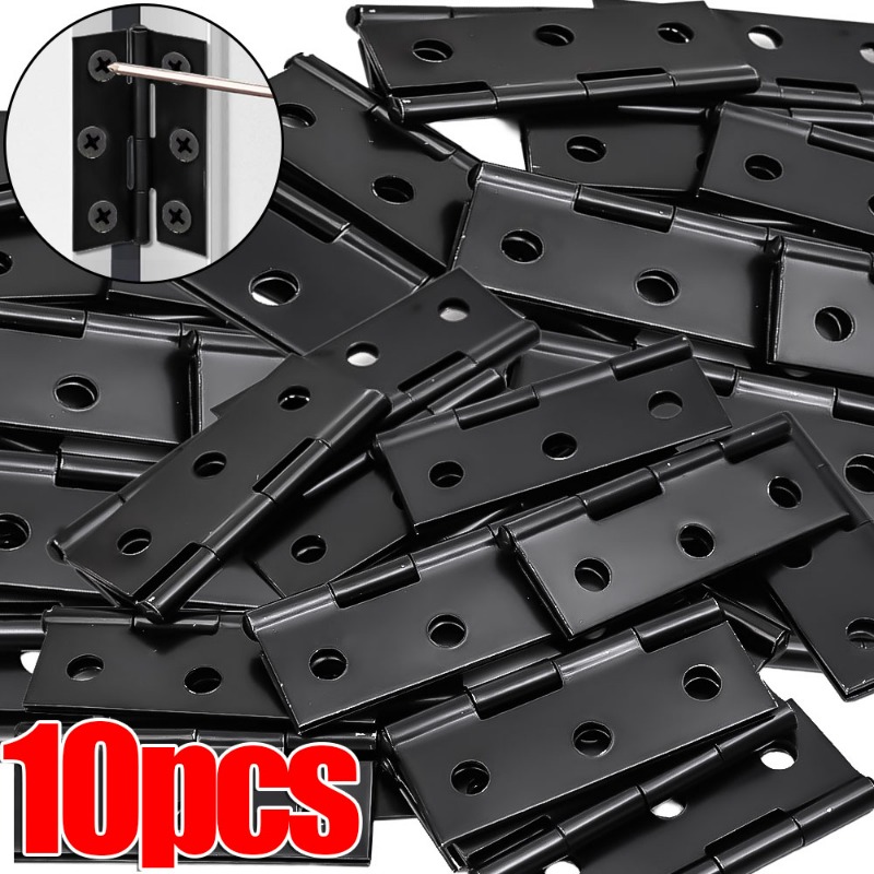 1/10sets Deurscharnier 2-Inch Indoor Rvs Platte Scharnieren Zwart Meubelbeslag Deur Raam Scharnier home Improvement Tools