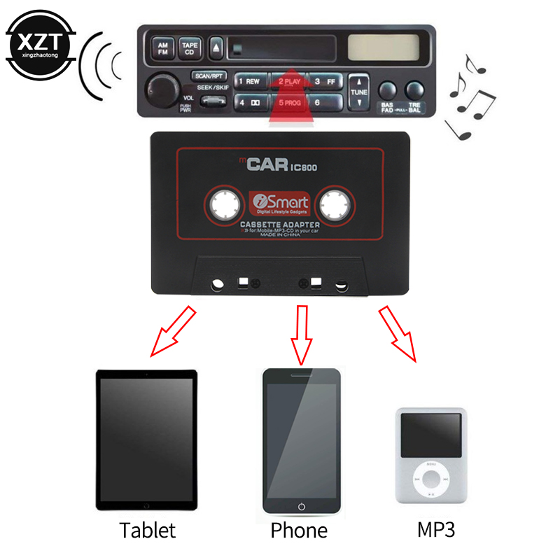Adaptateur Cassette Audio pour Voiture, Jack 3.5mm, Convertisseur pour urgent, iPhone, MP3, Câble AUX, Lecteur CD, Nouveauté