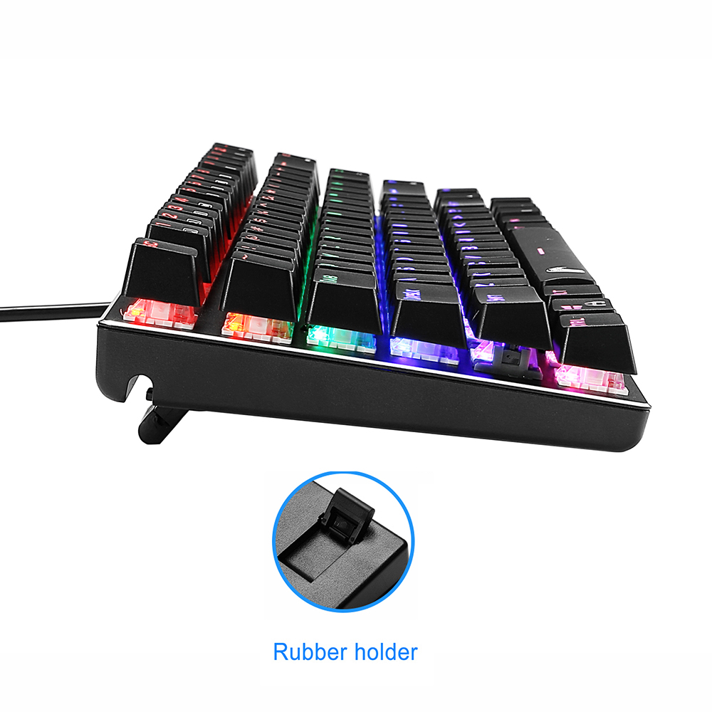 Mechanical Keyboard Wired Gaming Keyboard Rainbow Mix Backlit 81 keys Anti-ghosting Blue Red Brown Switch For Game Laptop PC