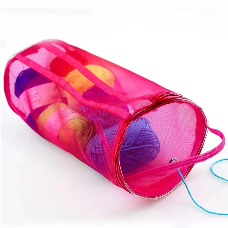 Tragbare Garn Lagerung Tasche Hohl Mesh Stricken Wolle Garn Taschen Häkeln Garn Handtasche Organizer Weben Werkzeuge Nähen Zubehör