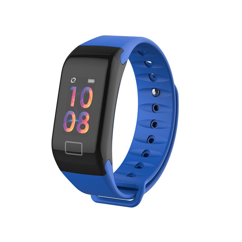 Smart Armband Met Druk Meting Kleur Scherm Stappenteller Fitness Tracker Hartslagmeter Sport Armband: Blue