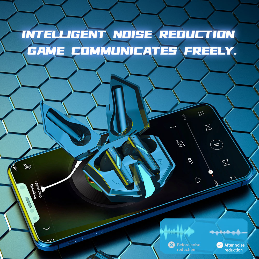 ANC noise cancelling gaming wireless earphones, dedicated to gaming, with seamless latency, for gaming