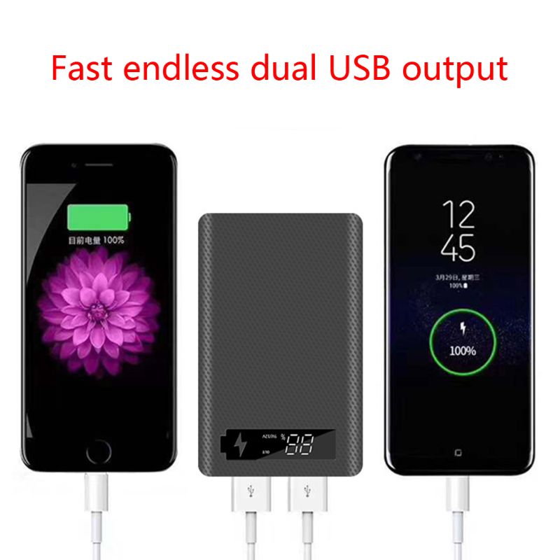 QC3.0 PD Display DIY 5x18650 Battery Case Power Bank Shell Portable External Box without Battery Powerbank Protector