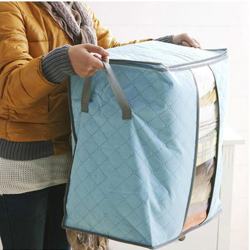 Non Woven Portable Clothes Storage Bag Wardrobe Closet Organizer Garment Bag Storage For Quilt Blanket Bedding Clothing Bag