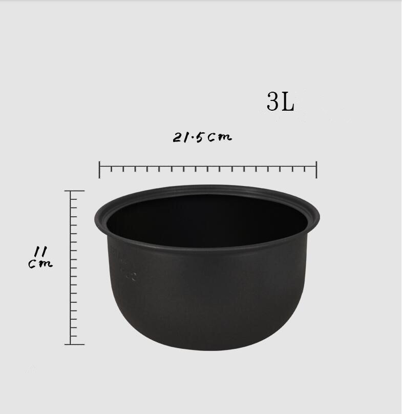 Elektrische Snelkookpan Liner 1.6/3/4/5/6L Non-stick Rijst Pot Gal Zwart kristal Innerlijke Accessoires Fornuis Onderdelen Alleen Voor Midea: 3L