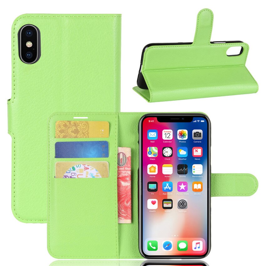 Funda de teléfono para Cubot X19 funda trasera de cuero PU funda de silicona para Cubot X19 cartera bolsa Coque Protector de pantalla para Cubot X19: Green