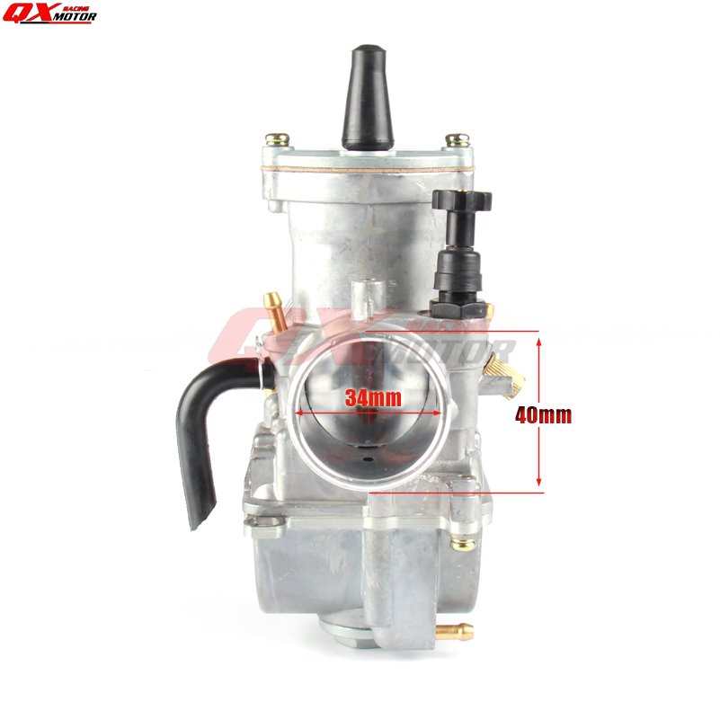 PWK 34 Carb 34mm Racing Platte Kant Carburateur W/Intake Boot Voor 2 T/4 T Gy6 motoren Motor ATV