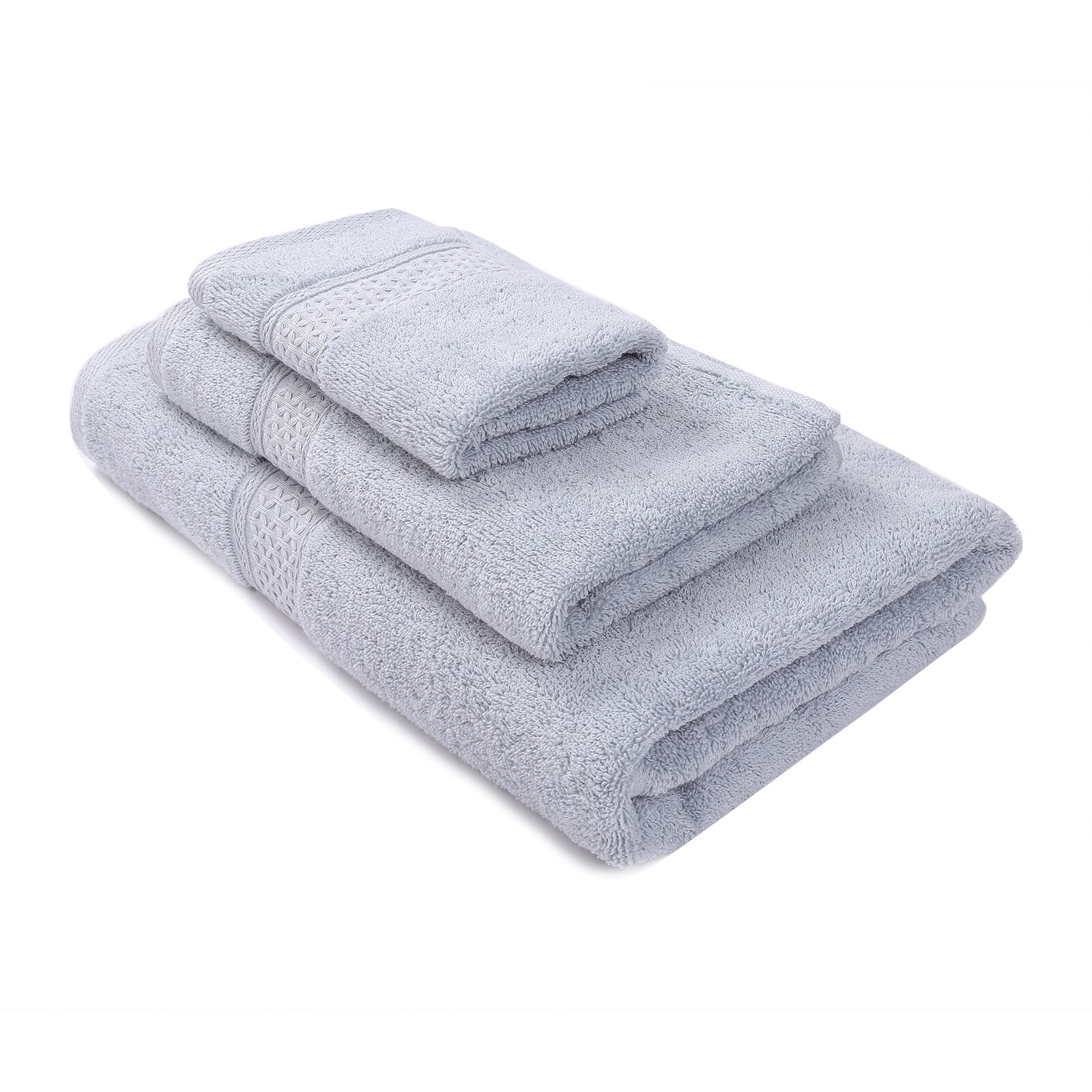 3Pcs Luxe Badhanddoek Set Hotel Zacht Katoen Zeer Absorberend Badkamer Sneldrogend Badstof Handdoeken Voor Hand Gezicht douche: Grey