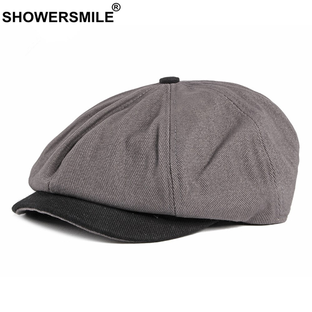 Bonnet de Style britannique en coton pour homme, béret en Patchwork de Style marin, casquette octogonale de printemps et d&#39;été