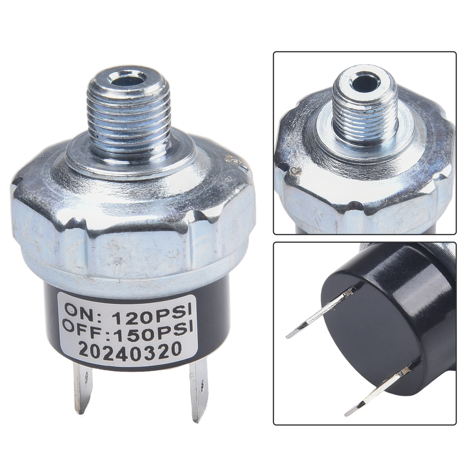 Premium Air Compressor Pressure Switch for Air Tank and Train Connections 120 150 PSI 1/4NPT 170 200 PSI 1/8NPT