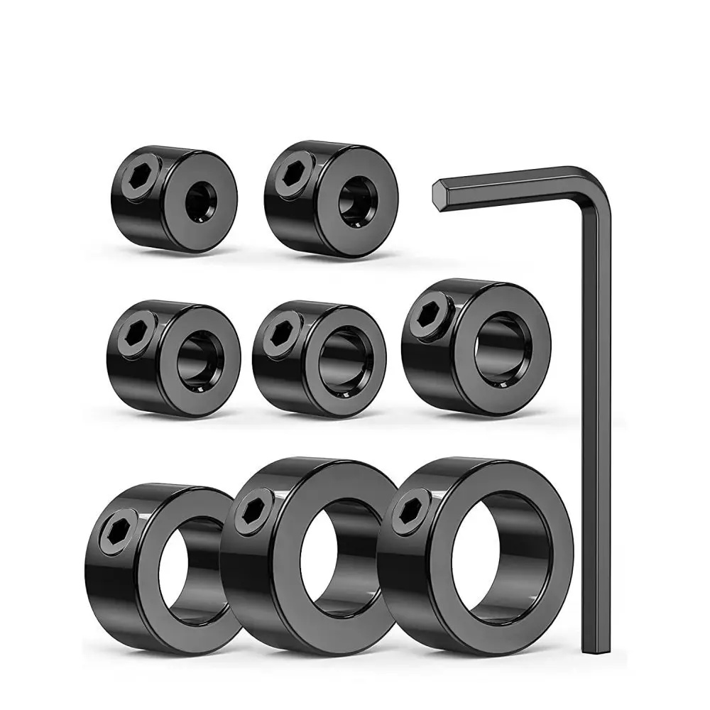 New Drill Depth Stop Bit Collar Set Adjustable Positioner Limit Ring Allen Wrench Tighten Stopper Set-Screws Woodworking Tool