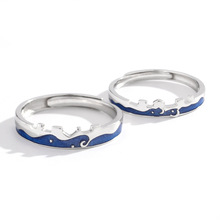 925 Sterling Zilver Originele Allure Liefde Paar Open Ringen Voor Lovers 'Stellen Sieraden Textuur Elegante Ringen