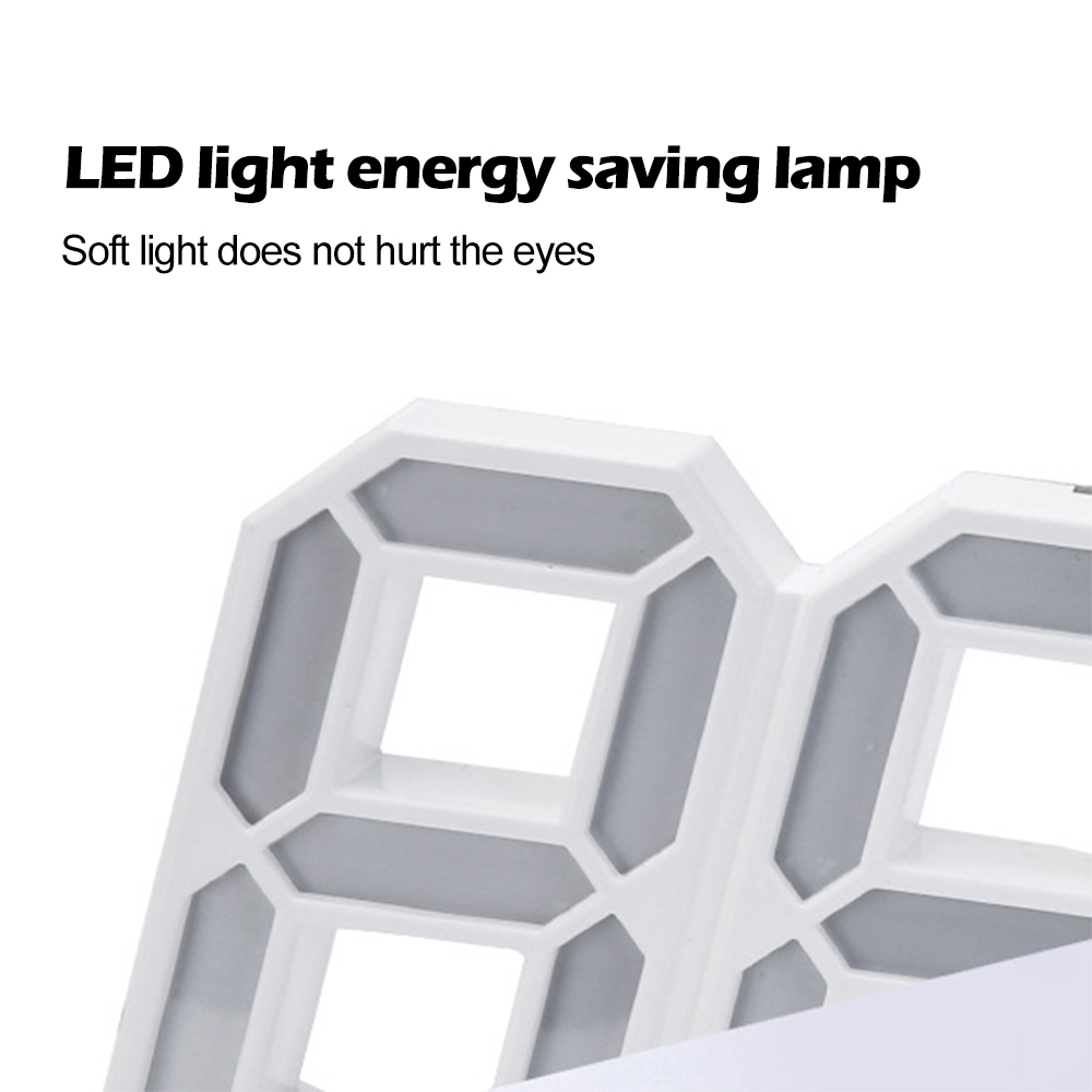 8 Shaped 3D Digital Table Clock Wall Clock LED Nightlight Date Time Display Alarm USB Snooze Home Decoration Livingroom
