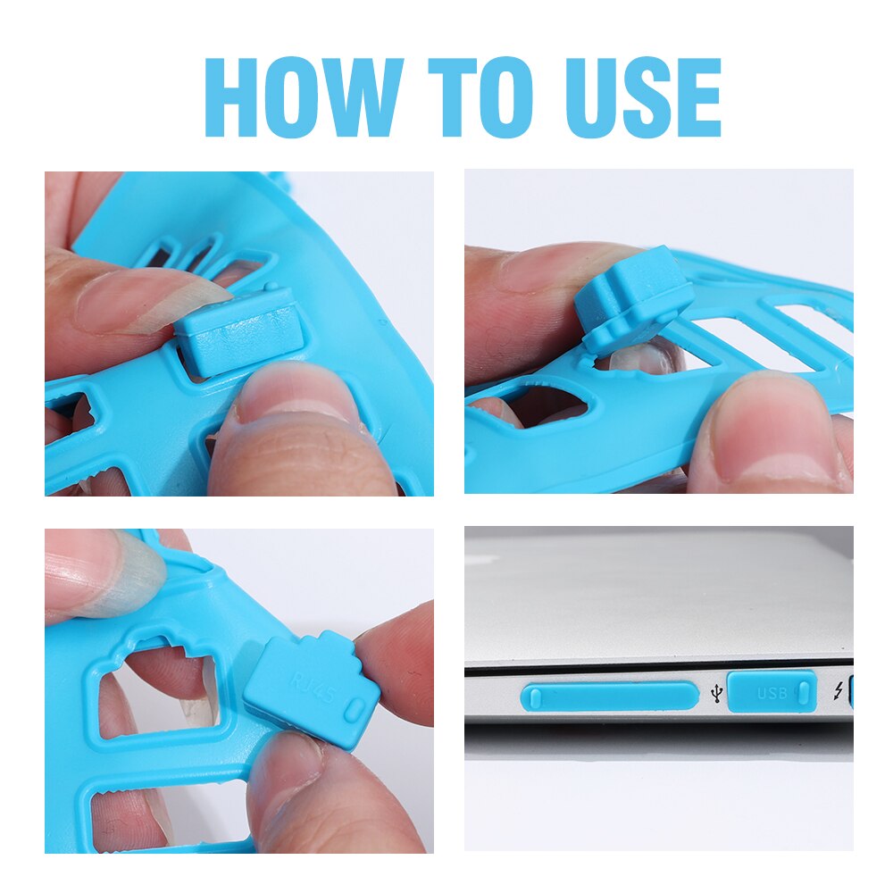 16PCS PortPlugs USB C Dust Plug Set For Universal Laptop Notebook Silicone Anti Dust Plug Cover Stopper Computer Accessories