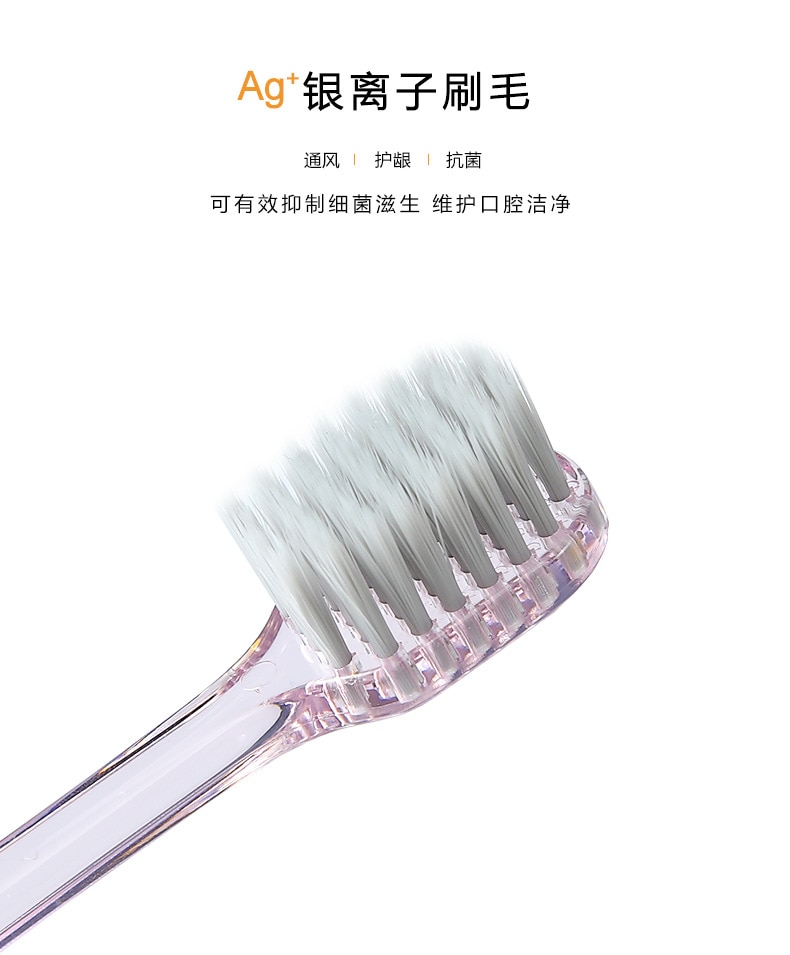 Silver Ion Antibacterial Toothbrush 2 PCs Adult Household Crystal Handle Toothbrush Couples Wide Head Soft Bristle Toothbrush Ma