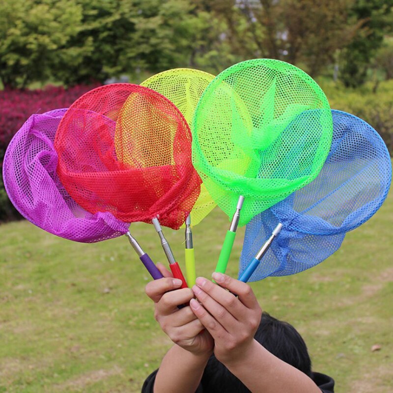 Kids Anti Slip Grip Perfect Telescopische Vlinder Netto Uitschuifbare 34 Inches Voor Catching Bugs Insect Kleurrijke Vissen Speelgoed 1Pc
