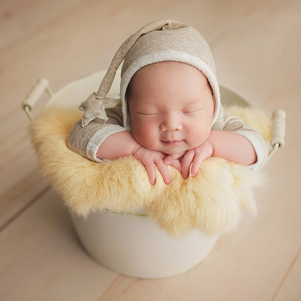 Birth Photo Shoot Background Blanket Rabbit Fur Baby Baby Girl Birth Photography Props Blanket Accessories