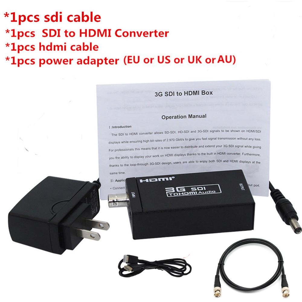 Retail Mini Hd 3G Sdi Naar Hdmi Converter Adapter Ondersteuning HD-SDI/3G-SDI Signalen Zien Op Hdmi Display: sdi hdmi cable