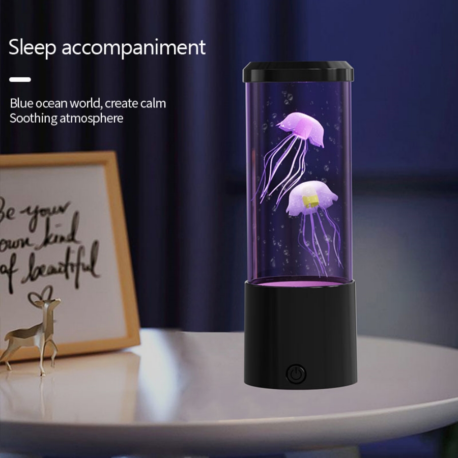 LED Jellyfish Aquarium Night Light, 7-Color Changing, Mood Lamp for Home Office Sleep Relax,