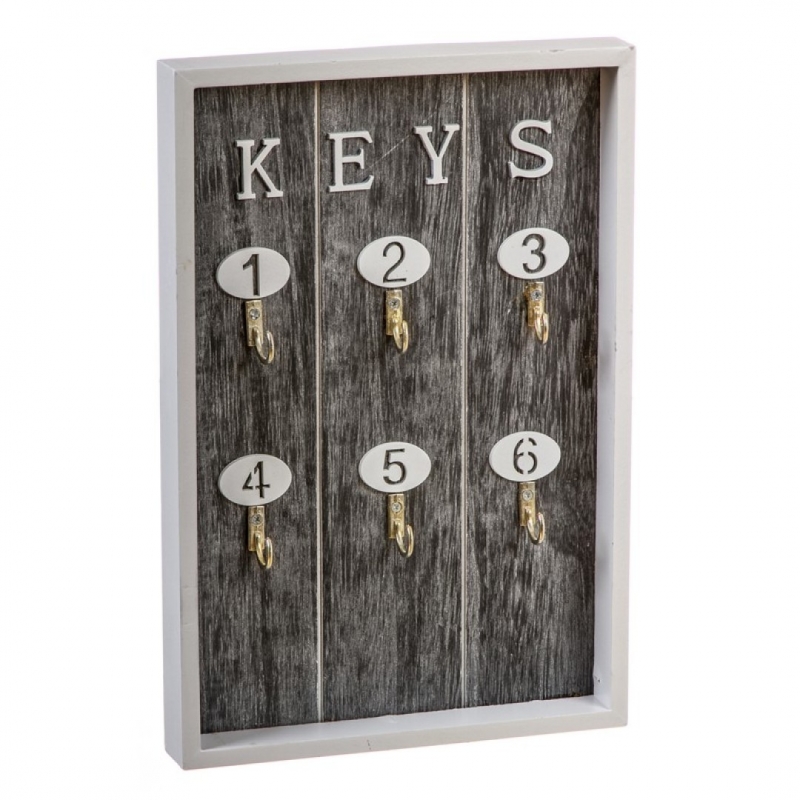 Guardallaves Guardallaves de madera Keys gris 6 colgador 4019923
