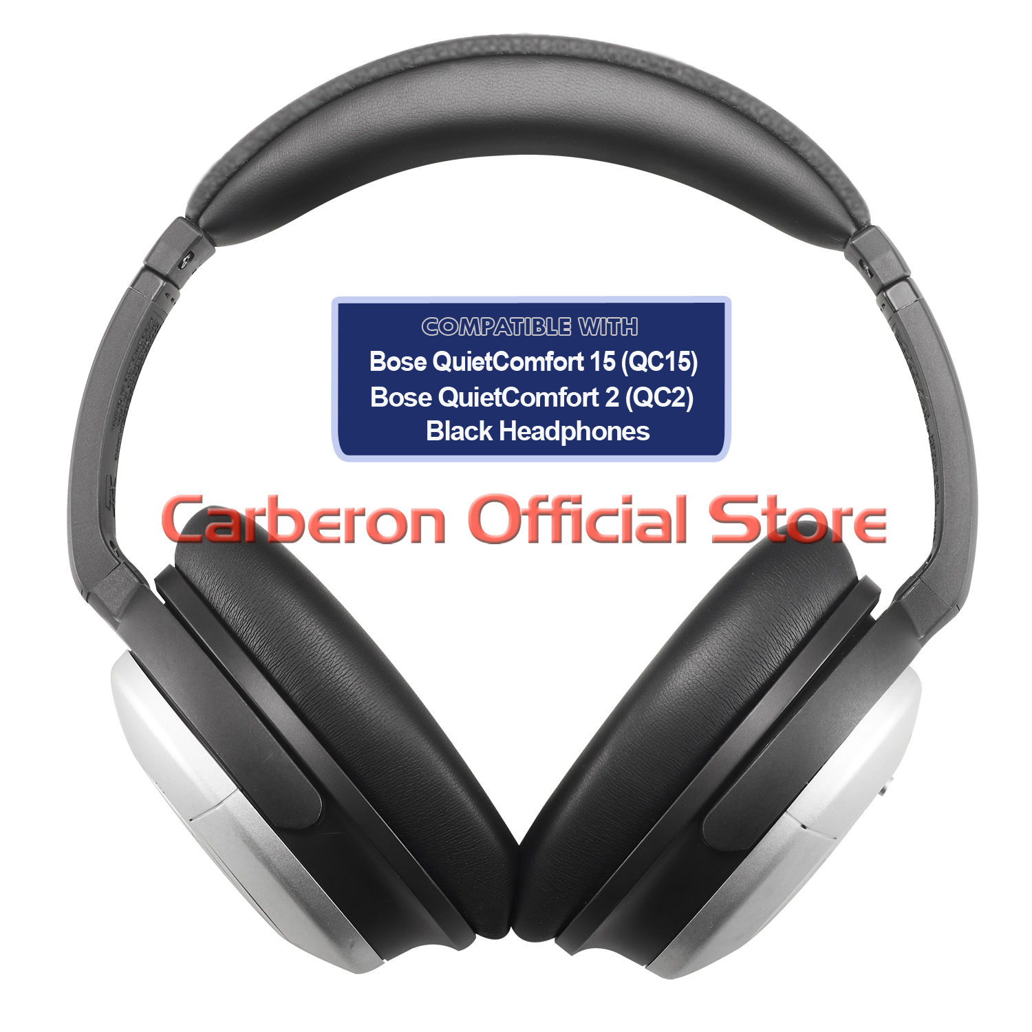 Carberon Diadema de repuesto para auriculares Bose QuietComfort 2 (QC2) QuietComfort 15 (QC15), negro