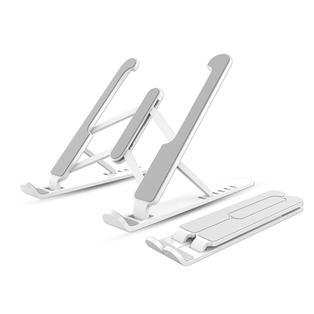 Draagbare Pc Laptop Stand Opvouwbaar Voor Macbook Pro Ondersteuning Verstelbare Notebook Houder Tablet Voor Computer Beugel Cooling Riser: WHITE