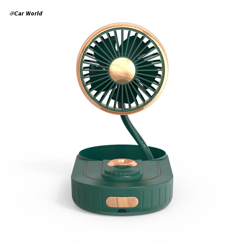 6XDB Battery Portable Water Spray Mist Fan Electric Rechargeable Handheld Mini Fan Cooling Air Conditioner Humidifier: green and gold