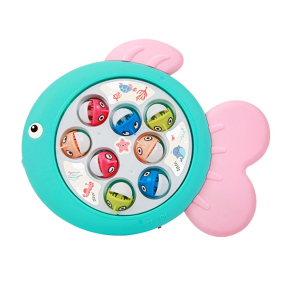 1 scatola di Elettronica di Gioco di Pesca Giocattoli di Cartone Animato Giocattolo Musicale Educativo Gioco di Alimentazione Accessori per la Casa per I Bambini senza Batteria (pi: blu