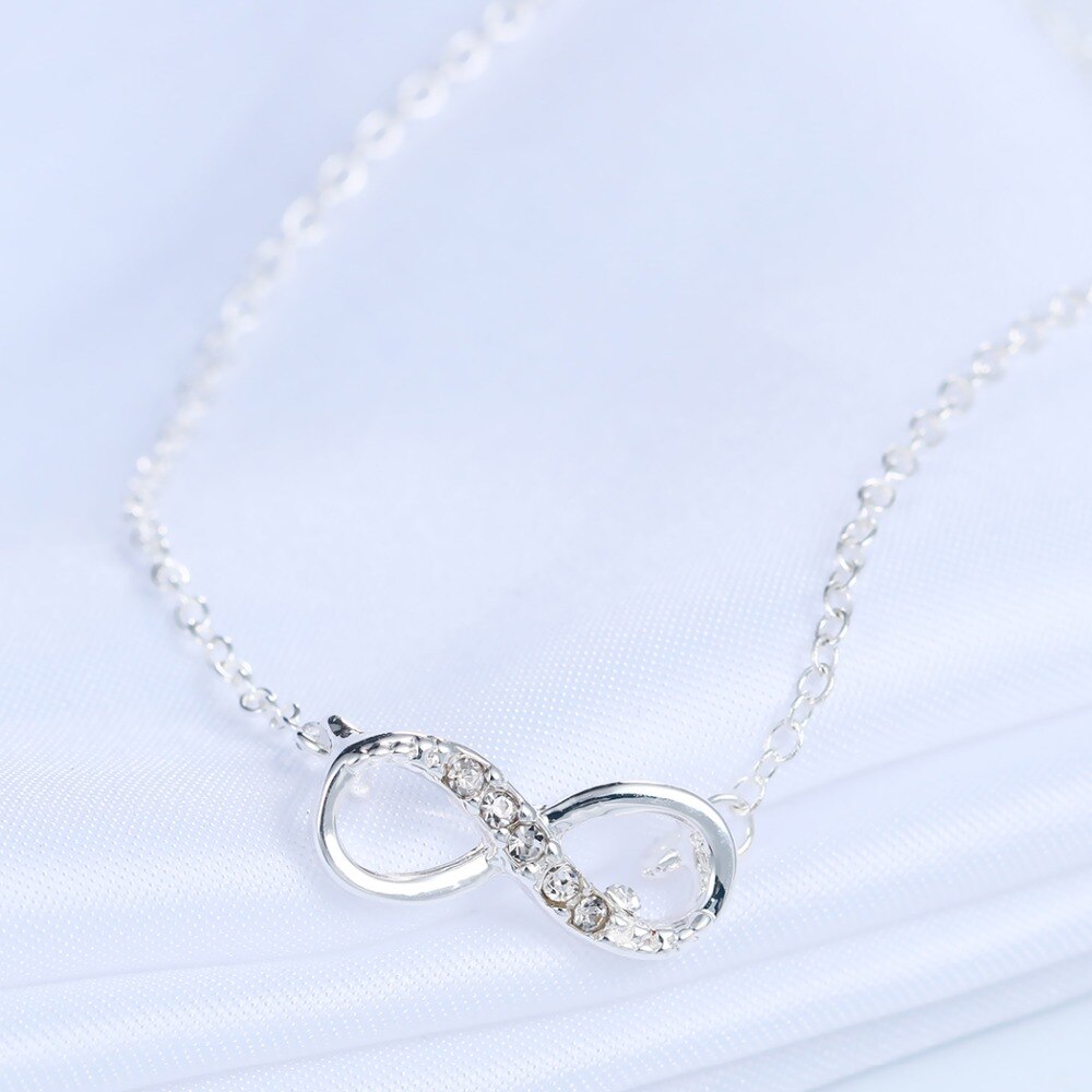 Chereda Gold Silver Plated Tiny Infinity Pendant Necklace Lovely Promise Symbol Charm for Women Best Necklaces