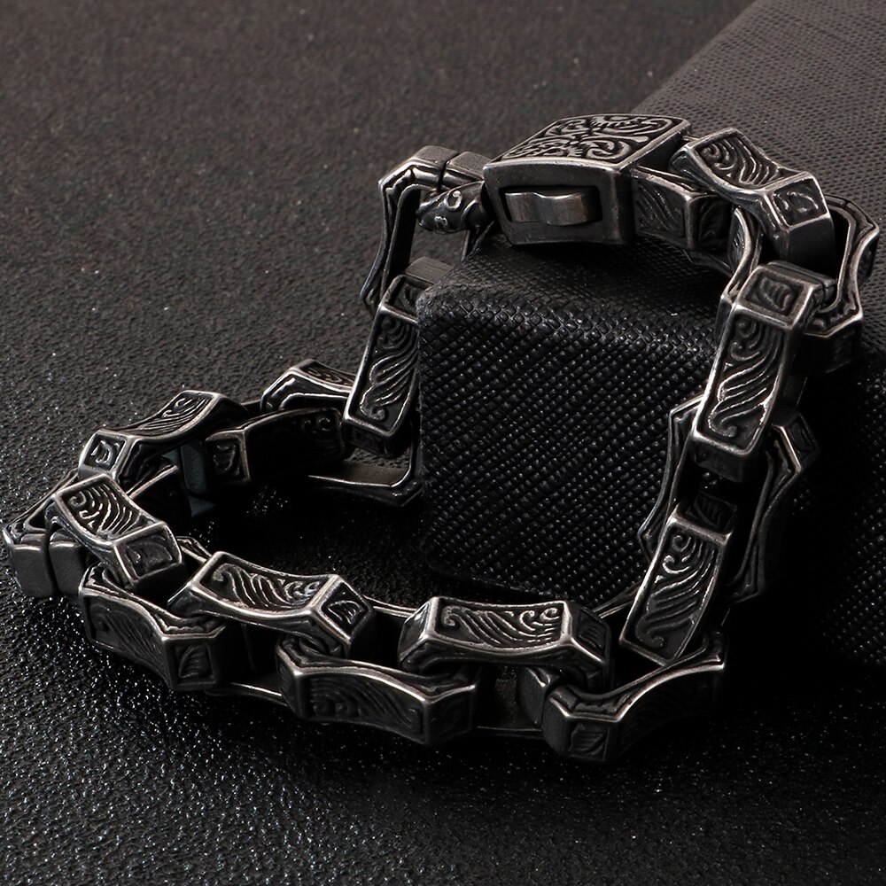 Big Size 23 Cm Lange Heren Armbanden Retro 13 Mm Wide Chain Armband Mannen Zware Rvs Biker Sieraden accessoires Mannelijke