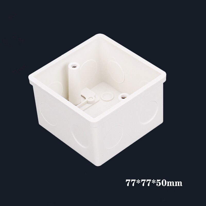 Type 86 kassette fortykket pvc samledåse universal skjult stikkontakt boks bund skjule stash: 77 x 77 x 50mm