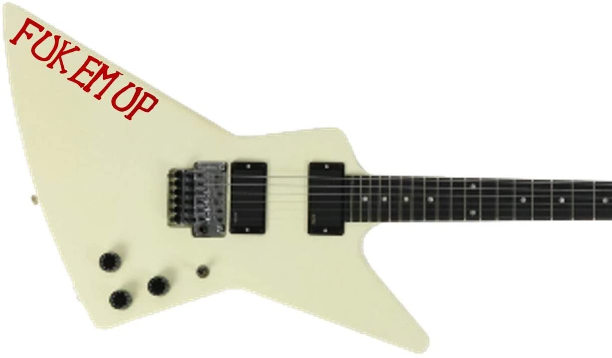 Fuk Em Up Sticker Vinyl Guitarra Guitar: Rojo
