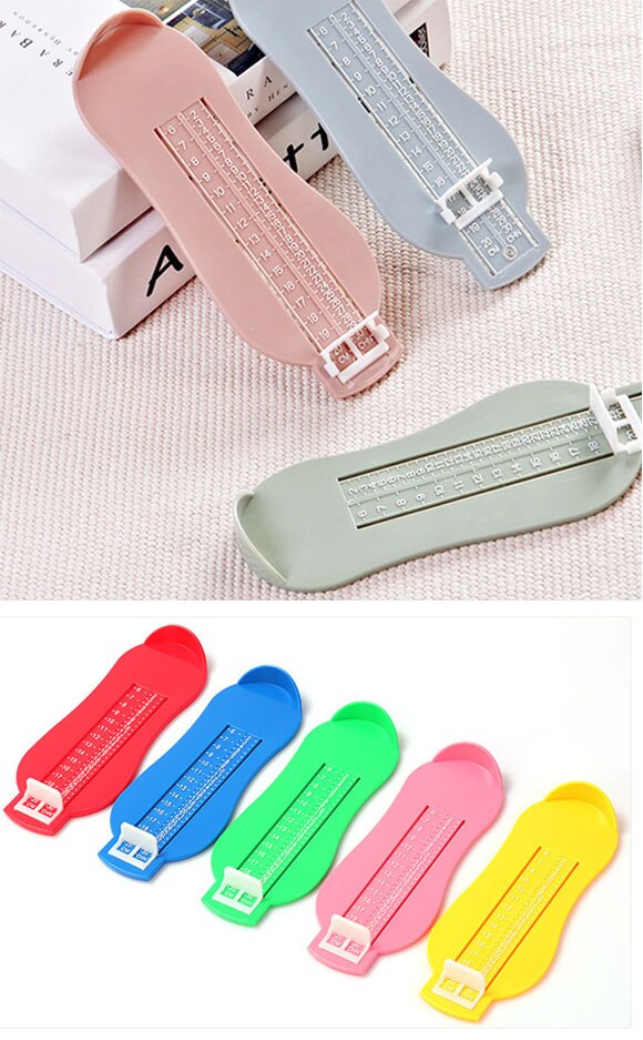 Voet Maatregel Kid Gauge Schoenen Maat Meten Ruler Kinderen Tool Baby Apparaat Beschikbaar Abs Baby Verstelbare Bereik 0-20cm Grootte: 8 pcs mix color