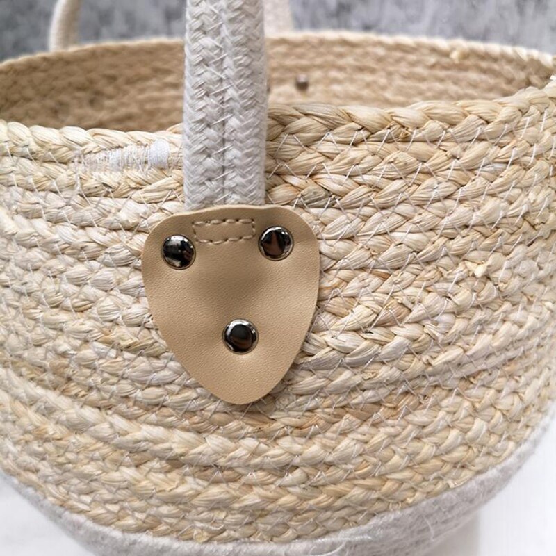 Pleciony koszyk schowek na biurko przekąnarty pojemnik na zabawki uchwyt skrzynki trawa morska kosz z wikliny kosz z wystrój domu