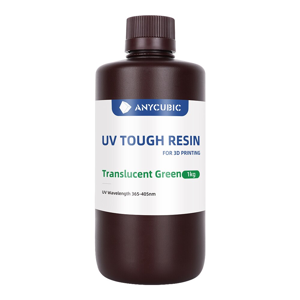 ANYCUBIC Flexible Tough Resin 365-405nm Resin-Flex Compatible LCD 3D printer High Toughness Precision Rigidity Impact Strength: Trangreen-1KG