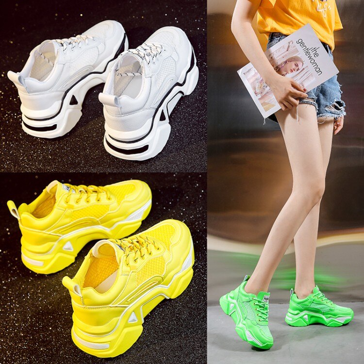 Women's Running Sports Shoes Woven Platform Wedge Heel Non-slip Fitness Slip-On Great Sneakers (Color : Grå, Size : 37 EU